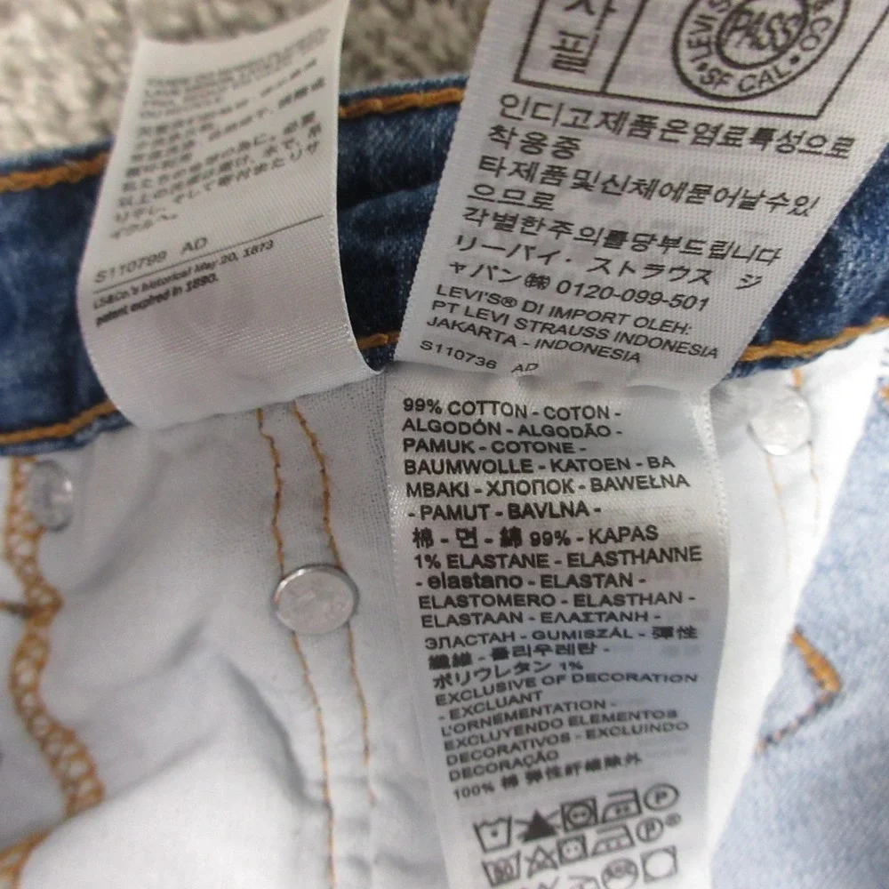 Levis Jeans Mens 30x30 Blue 559 Relaxed Straight Faded Whisker Zip Denim Pants
